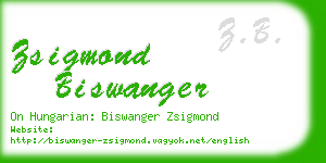 zsigmond biswanger business card